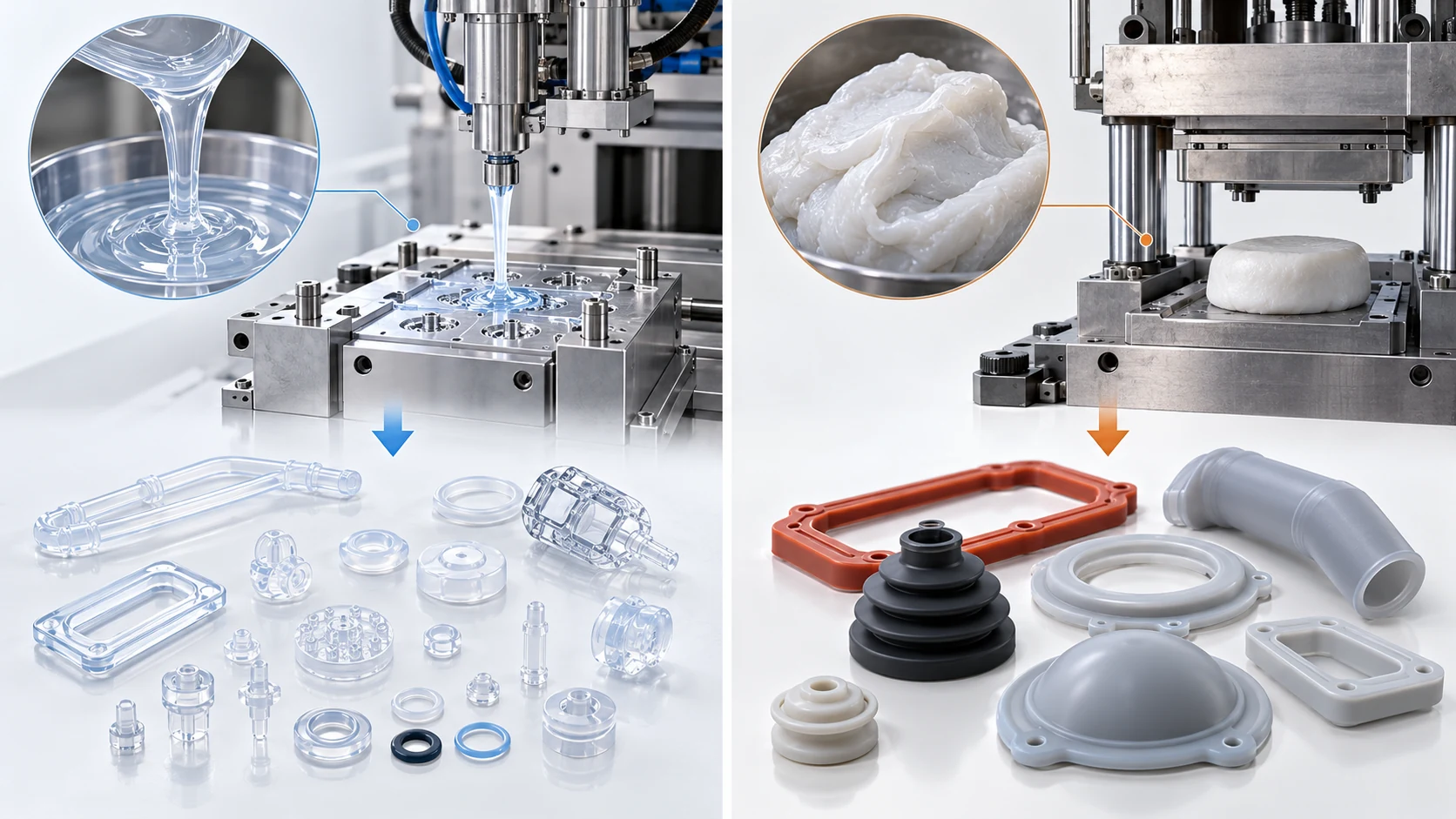 Liquid silicone rubber versus HCR compression molding comparison