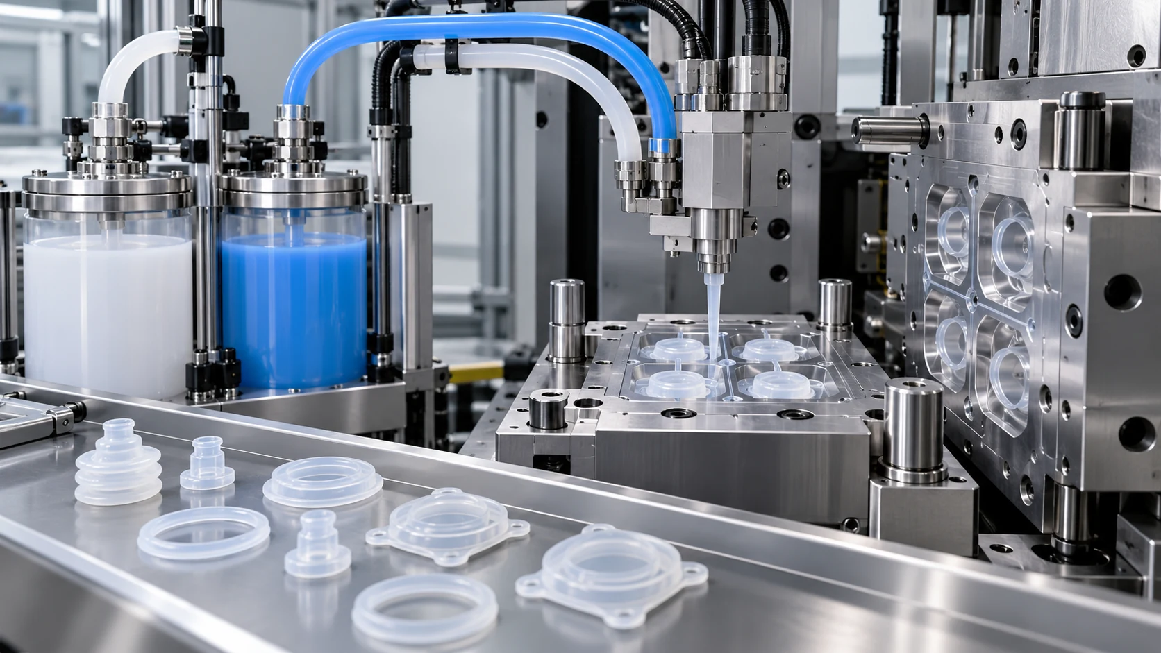 Automated precision LSR injection molding line