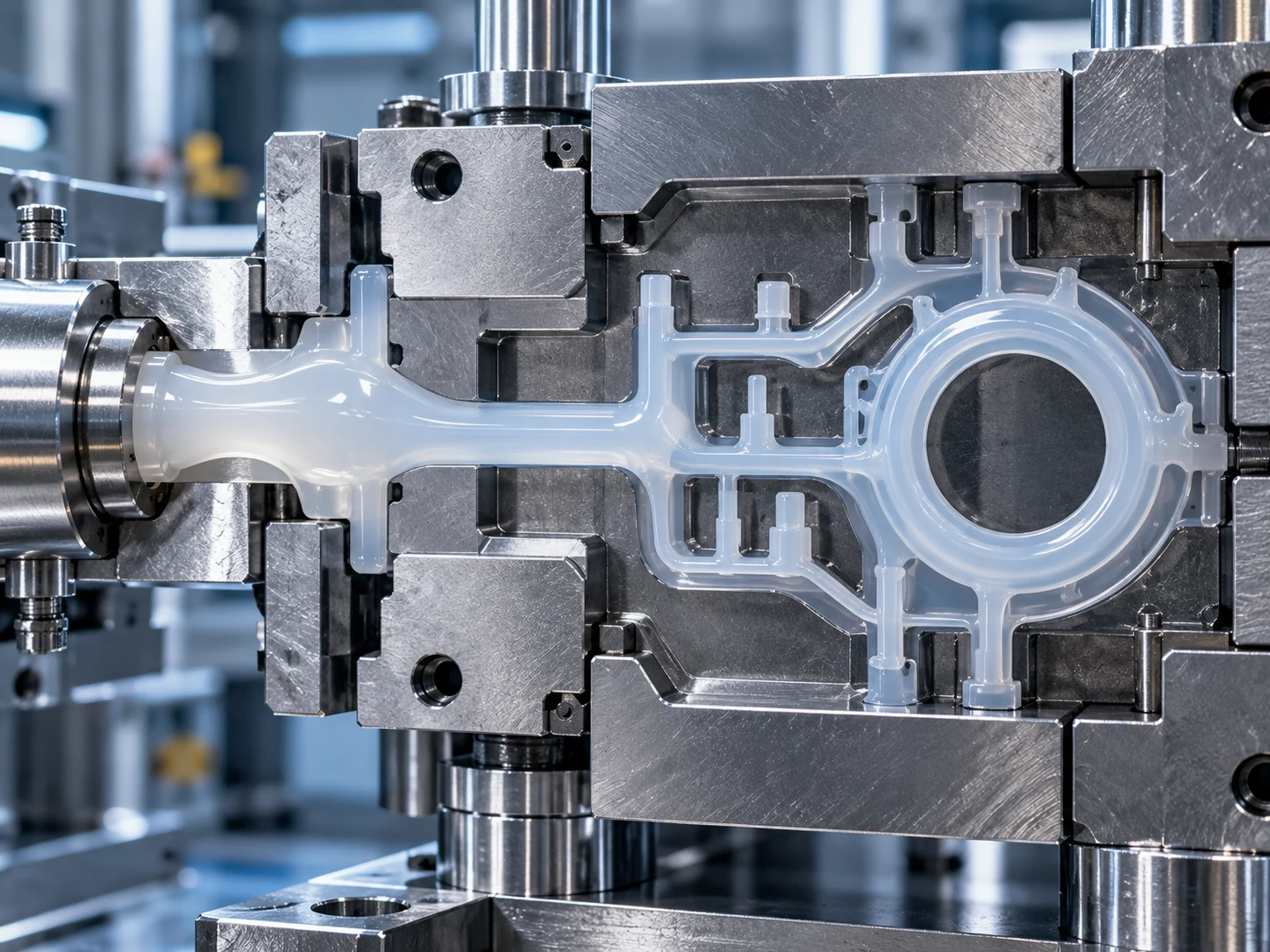 LSR silicone flow through complex mold geometry