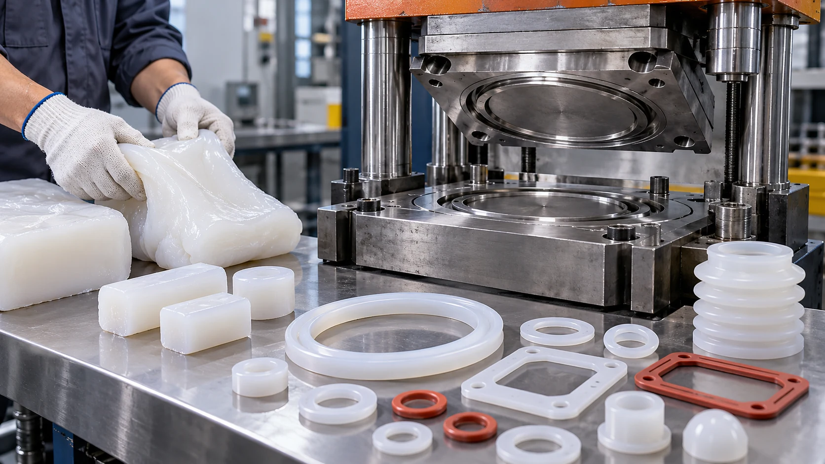 HCR silicone compression molding process